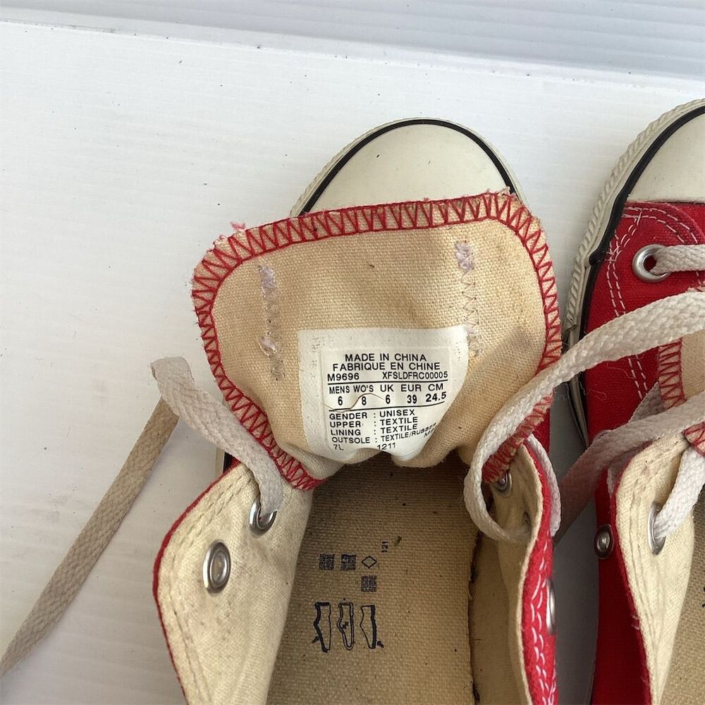Converse Chuck Taylor‎ All Star Low Top Red Sneakers Unisex Size 8/10 - Picture 7 of 7